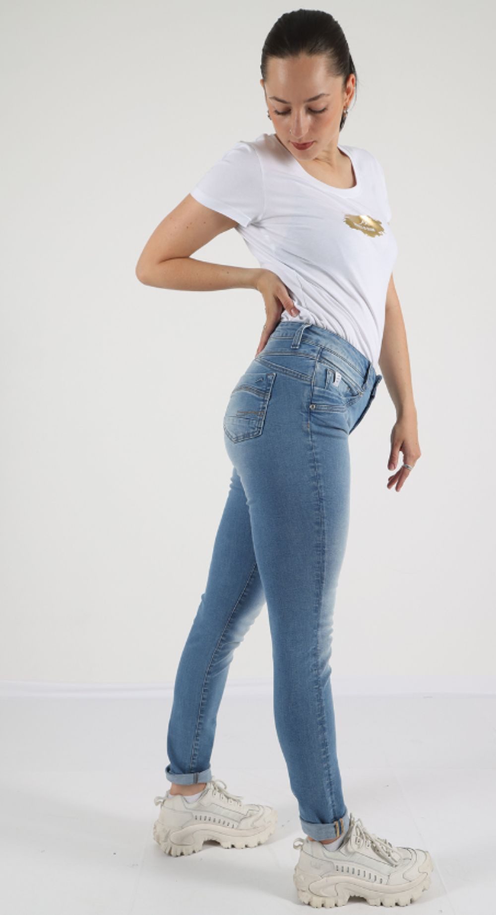 Miracle of Denim Skinny-fit-Jeans – elastischer Baumwollmix für eine figurbetonte Passform