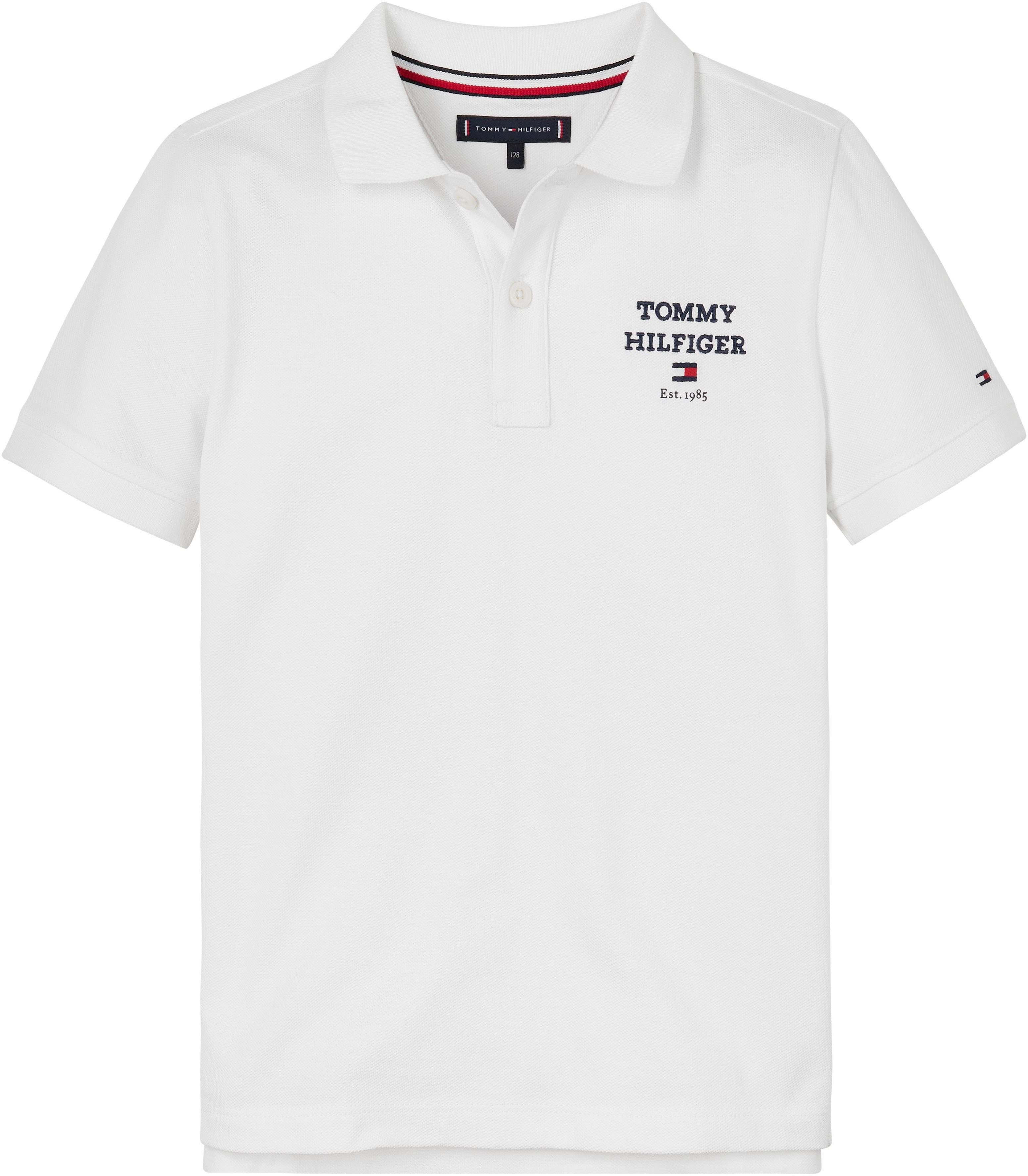 Tommy Hilfiger Poloshirt TH S/S LOGO POLO mit Logostickerei white