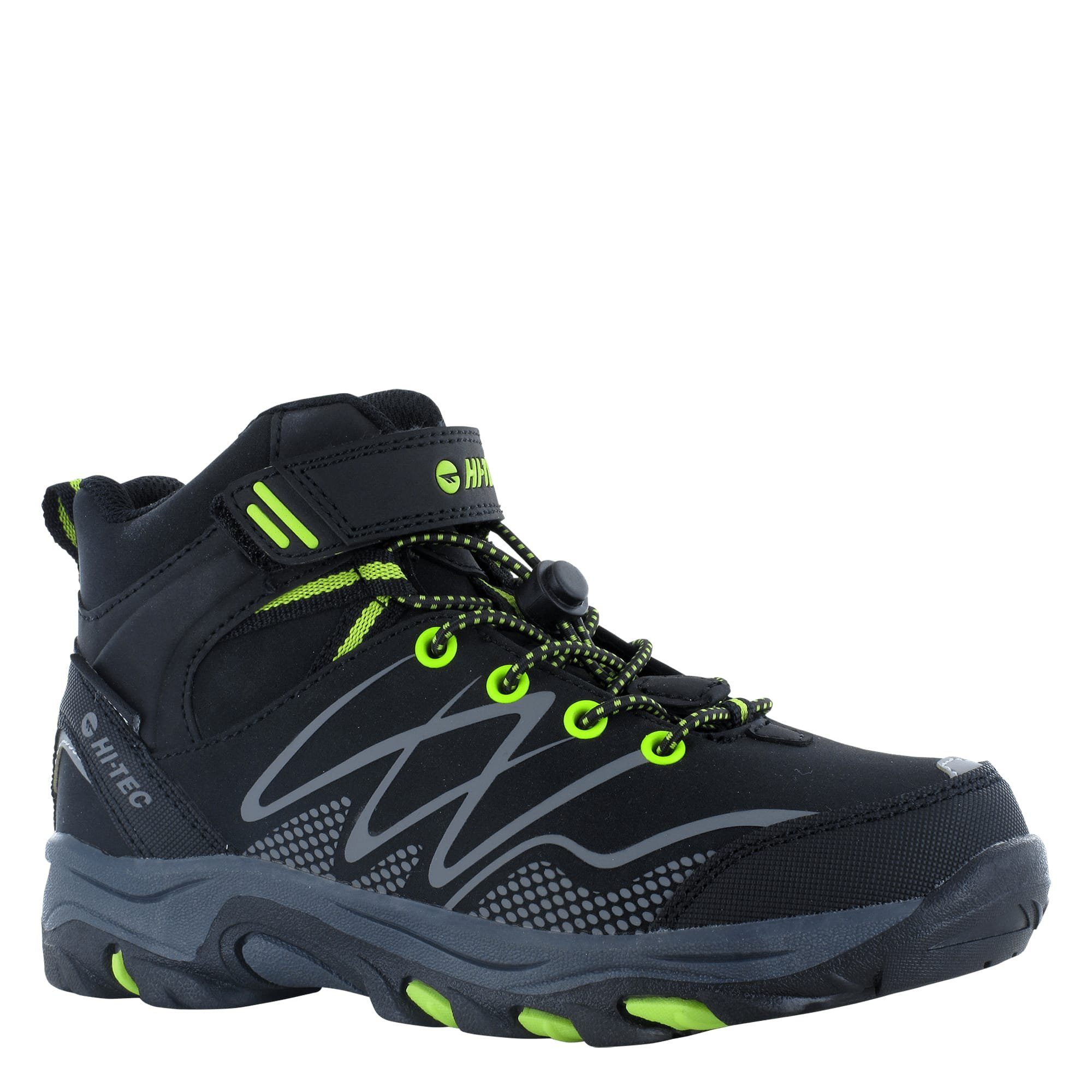 Hi-Tec Hi-Tec Blackout Mid WP Jr schwarz/lime Wanderschuh