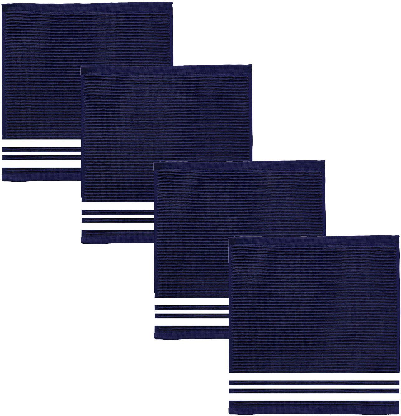 Spültuch DDDDD aus Baumwolle, reiner 4-tlg), (Set, Provence, blau 30x30 cm