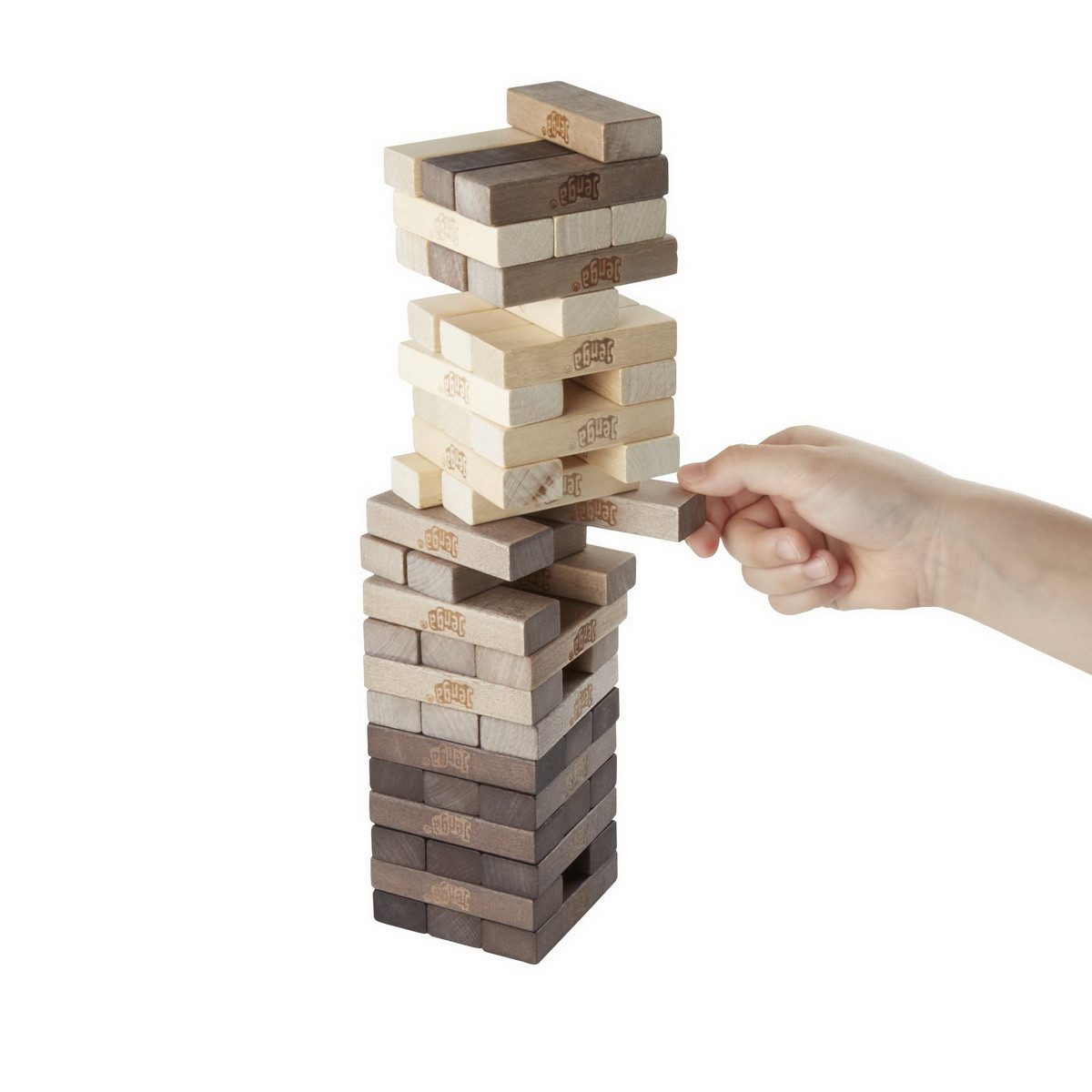 Hasbro Spiel Jenga Rustic Stapelspiel Holz-Stapelspaß, Geschicklichkeitsspiel Partyspiel, Gesellschaftsspiel Wackelturm