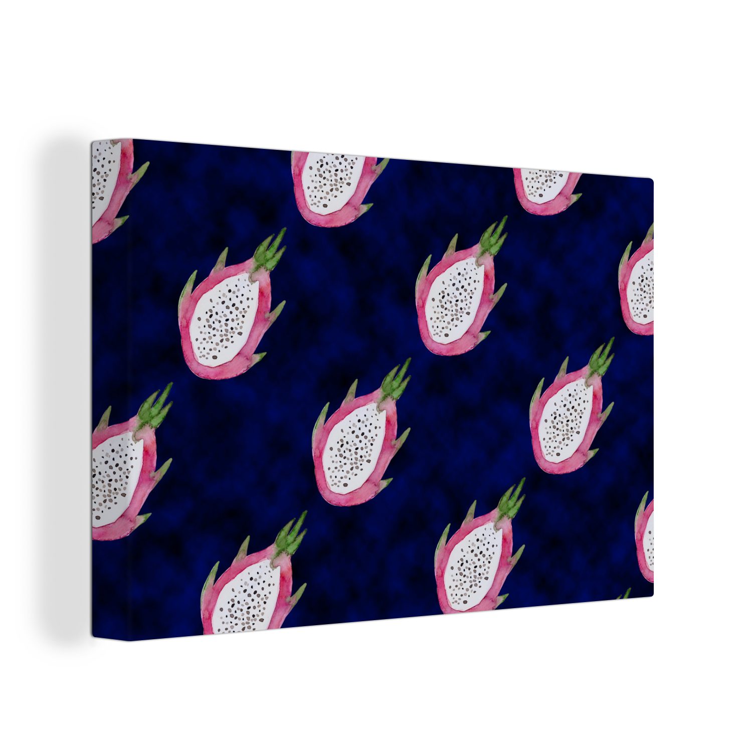 OneMillionCanvasses® Leinwandbild Drachenfrucht - Wanddeko, 30x20 Leinwandbilder, Aufhängefertig, cm Blau, (1 St), Wandbild