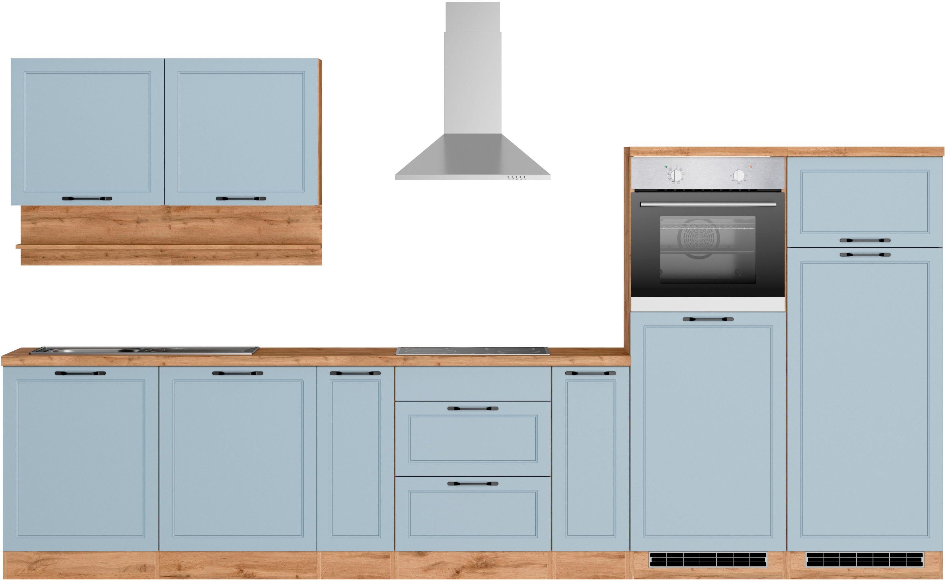 Front: hellblau matt | Korpus: wotaneichefarben