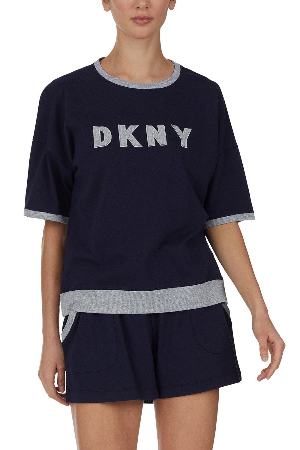 DKNY Pyjama Top & Shorts Set YI3919259 navy