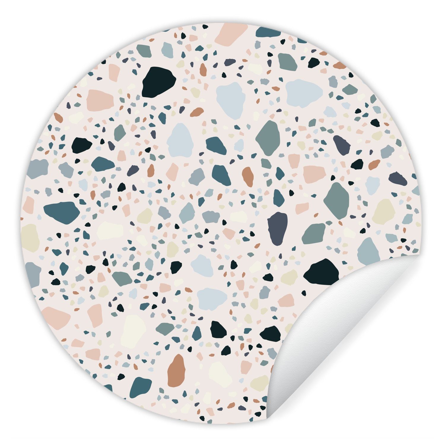 MuchoWow Wandsticker Marmor - Steine - Muster (1 St), Tapetenkreis für Kinderzimmer, Tapetenaufkleber, Rund, Wohnzimmer
