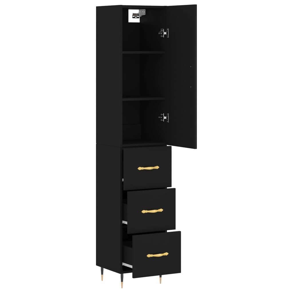 Hochschrank Highboard Schwarz vidaXL Schrank Regal Holzwerksto cm 34,5x34x180 Kleiderschrank