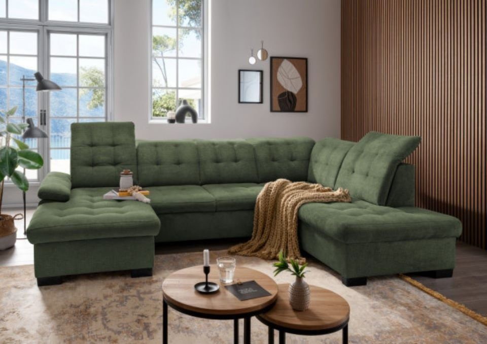 Myhomelando Wohnlandschaft Atlanta U-Form, Schlaffunktion, Bettkasten günstig online kaufen