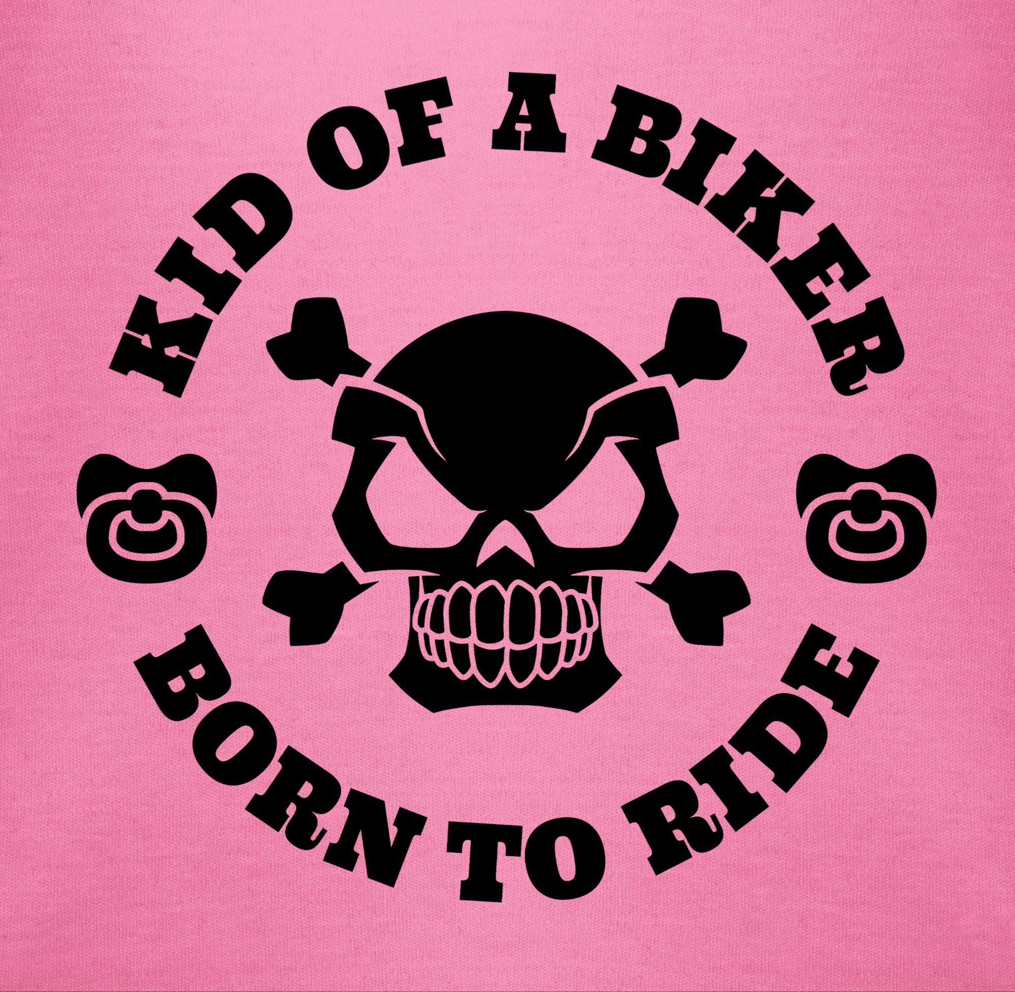 Shirtracer Shirtbody Kid of a biker born to ride mit Schnuller schwarz Sprüche Baby