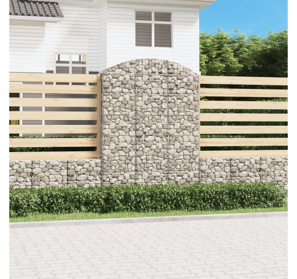 Thumbnail - vidaXL Gabionenzaun, Gabione mit Hochbogen 150x50x200/220 cm Verzinktes Eisen
