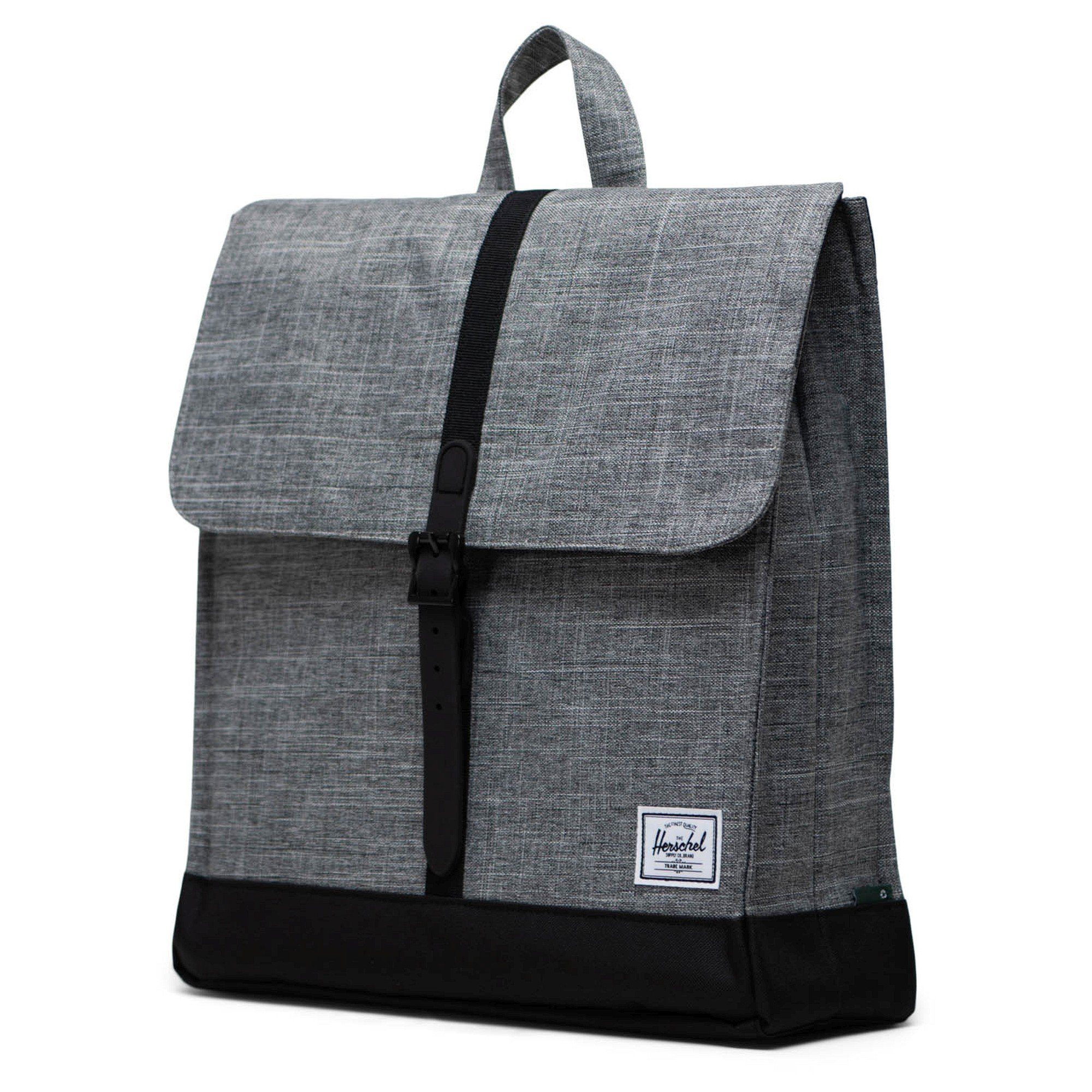 Herschel Freizeitrucksack City Mid ECO raven Rucksack - crosshatch cm 35 14