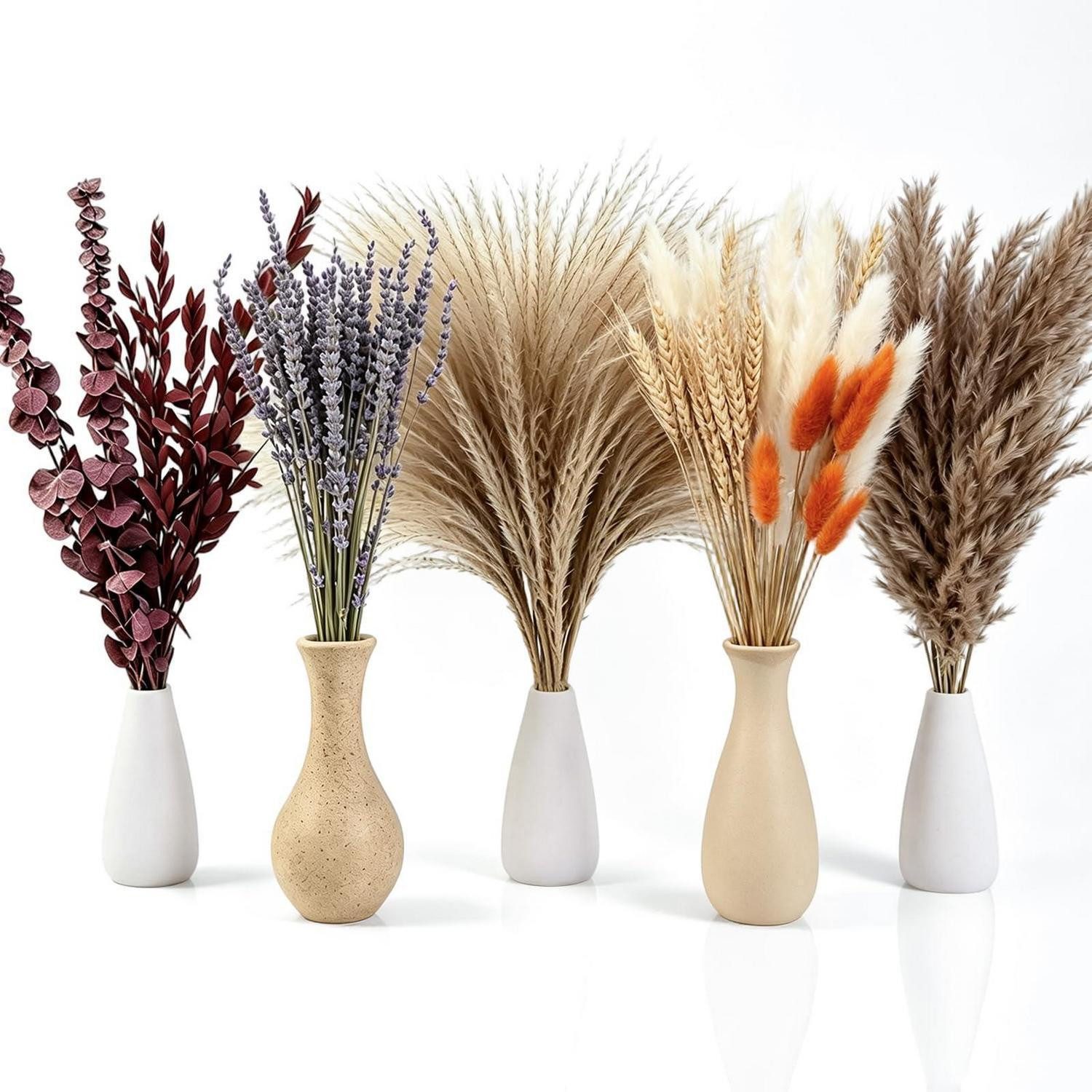 Trockenblume Trockenblumenstrauss 138 Stk 45cm Herbst Boho Deko, LuxusKollektion, Höhe 45 cm
