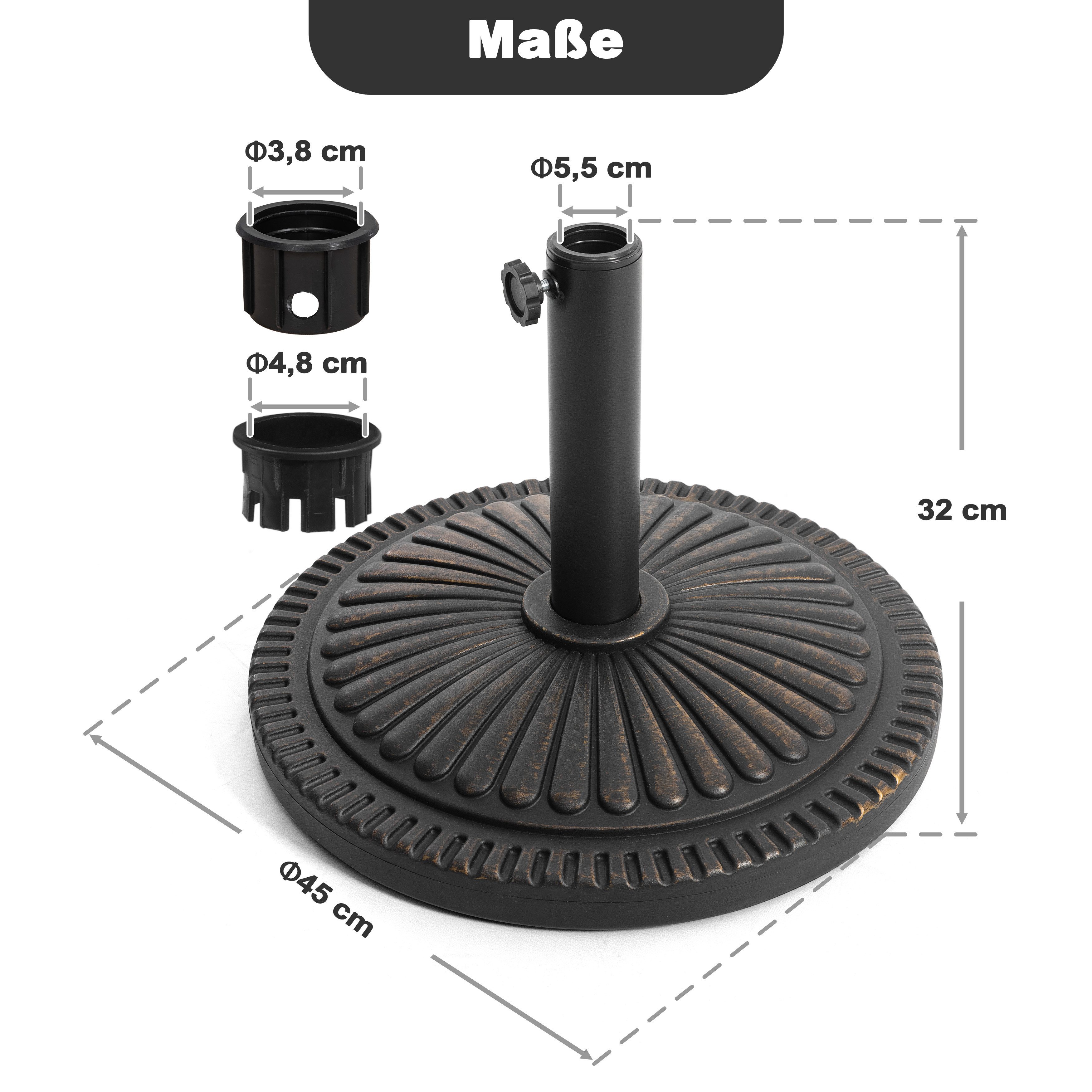 Avestar Betonschirmständer runder Sonnenschirmständer 15 kg, günstig online kaufen