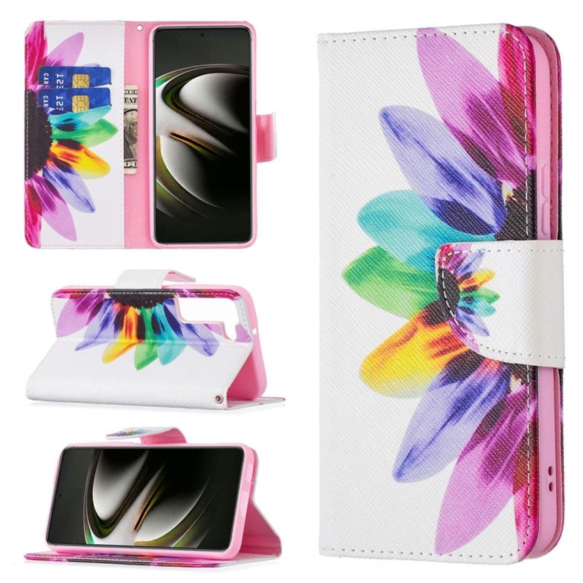 König Design Handyhülle Samsung Galaxy S22 5G, Schutzhülle Schutztasche Case Cover Etuis Wallet Klapptasche Bookstyle