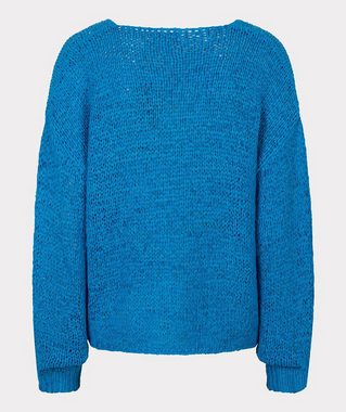 Esqualo Strickpullover Esqualo Pullover mit V Auschnitt Strickoptik Blue