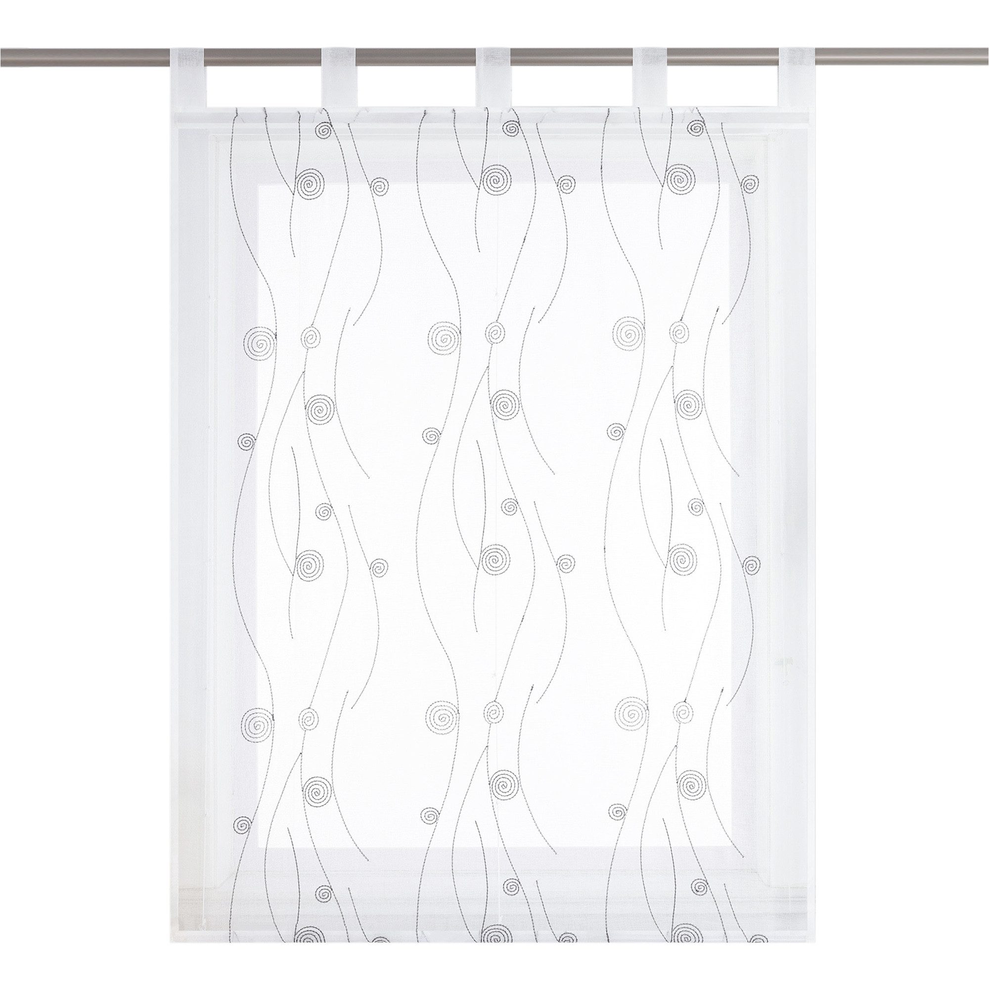 Joyswahl Raffrollo, mit Schlaufen, mit schwarzer Jahresradstickerei, Lanhau günstig online kaufen