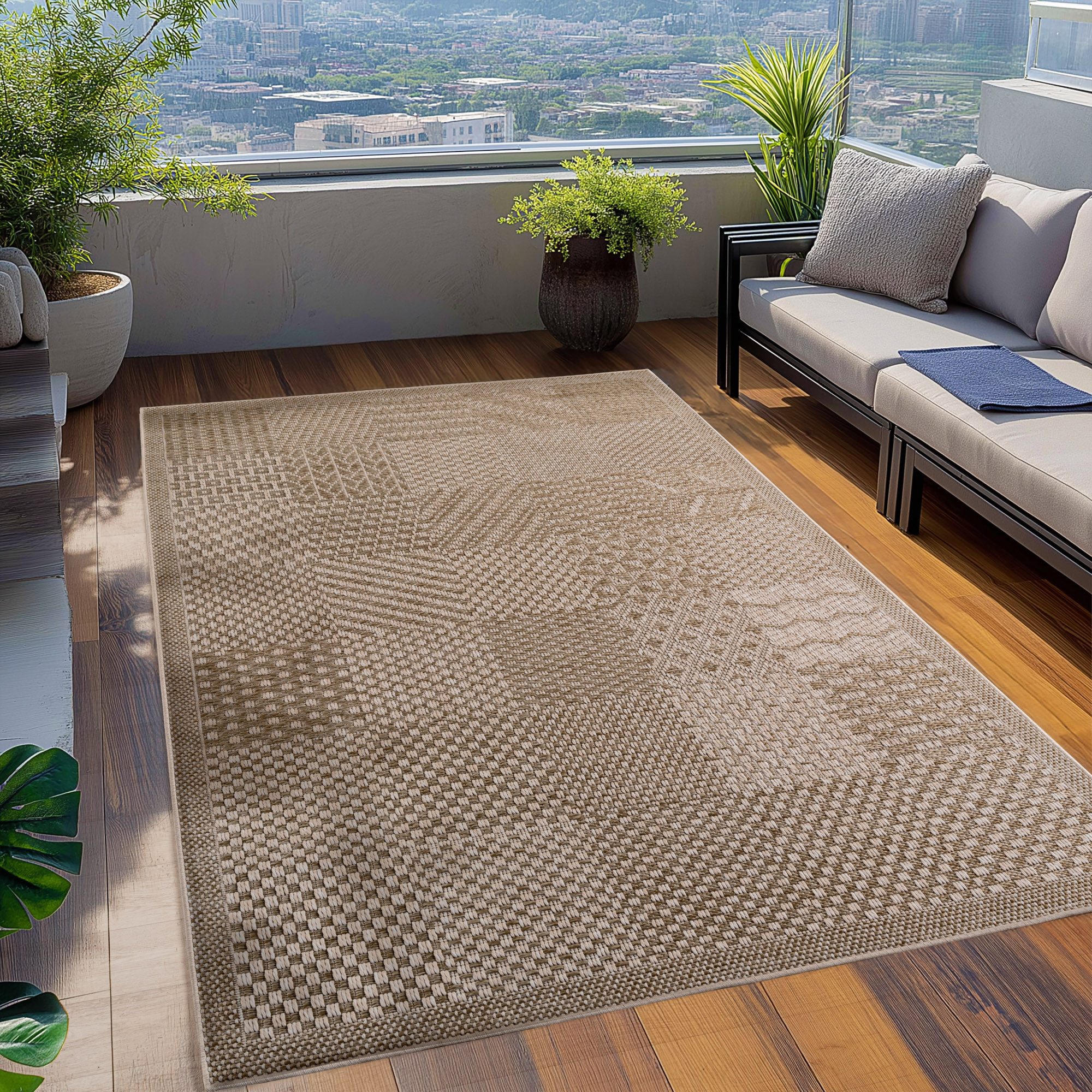 Teppium Teppich Einfarbiger Geflochtener Teppich, Rechteckig, Höhe: 5 mm, I günstig online kaufen