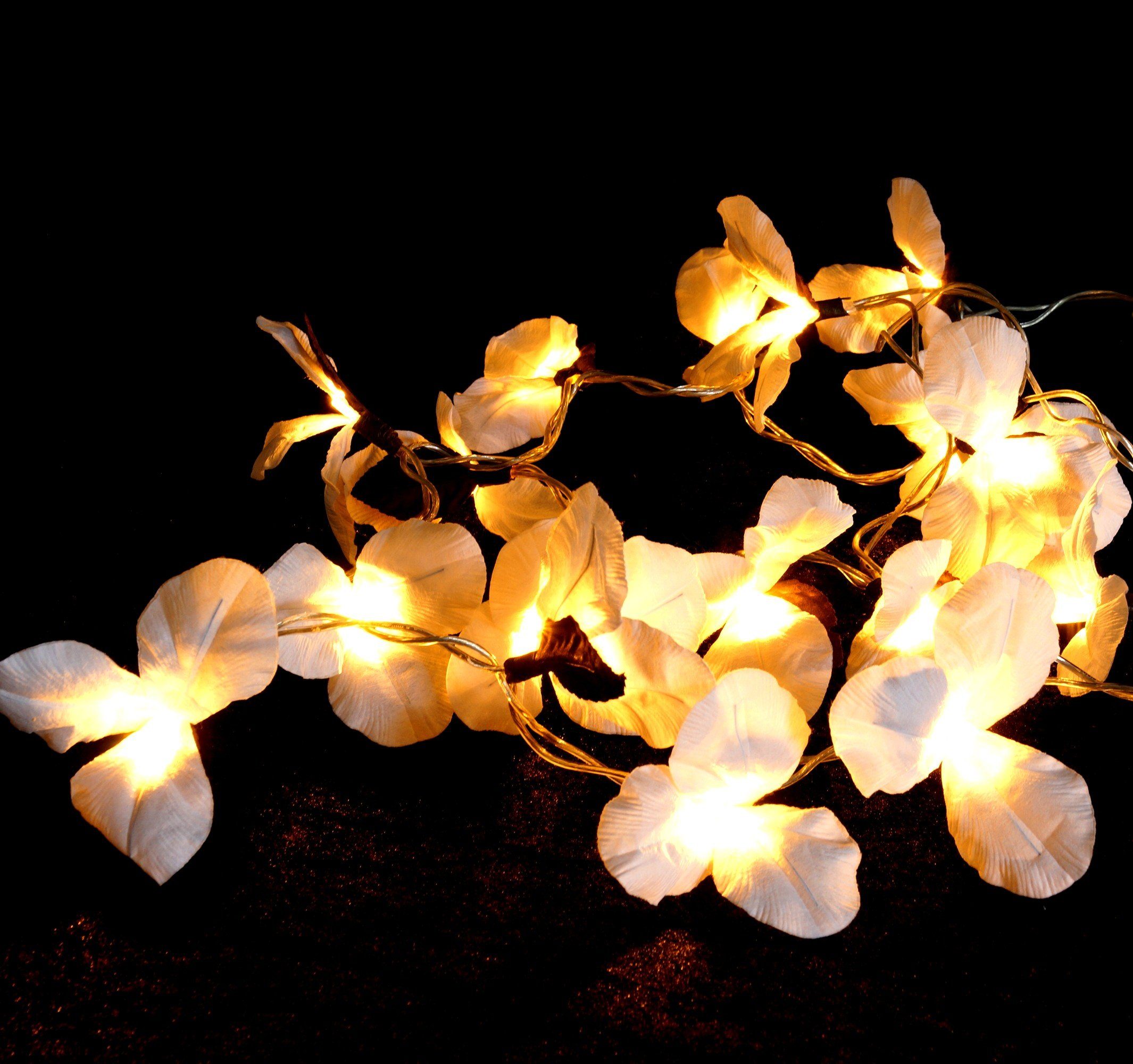 Guru-Shop LED-Lichterkette Exotische Lotusblüten, Blüten LED Lichterkette.. günstig online kaufen