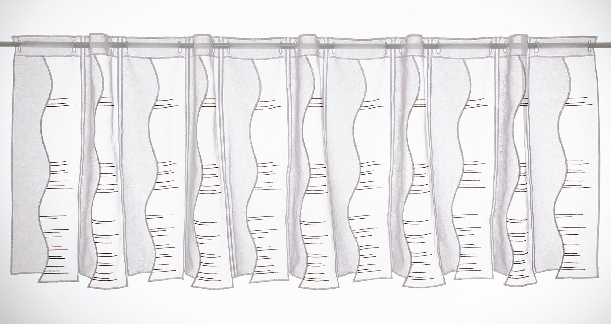 Gardinen Kranzusch Scheibengardine moderne Streifen (1 St), Stangendurchzug, transparent, Stablöcher,transparent