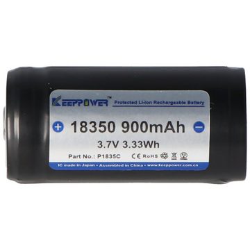 Keeppower Keeppower 18350 - 900mAh, 3,7V Li-Ion-Akku geschützt, Abmessungen 38, Akku 900 mAh (3,7 V)