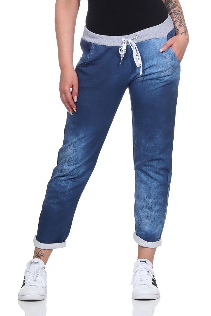 Hose Mississhop Blumen M.27 Damen Baumwolle Jogginghose Jeans Chinohose