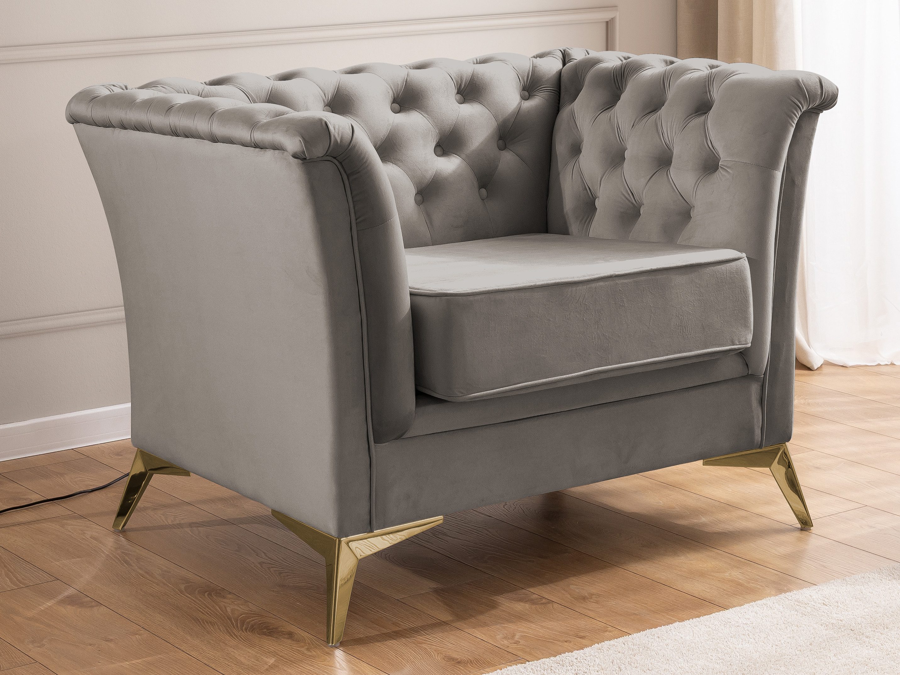 S-Style Möbel Chesterfield-Sessel Whitby aus Samt günstig online kaufen