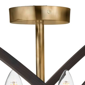 etc-shop Kronleuchter, Leuchtmittel nicht inklusive, Design Kronleuchter Decken Lampe bronze braun Wohn Zimmer Ring Leuchte