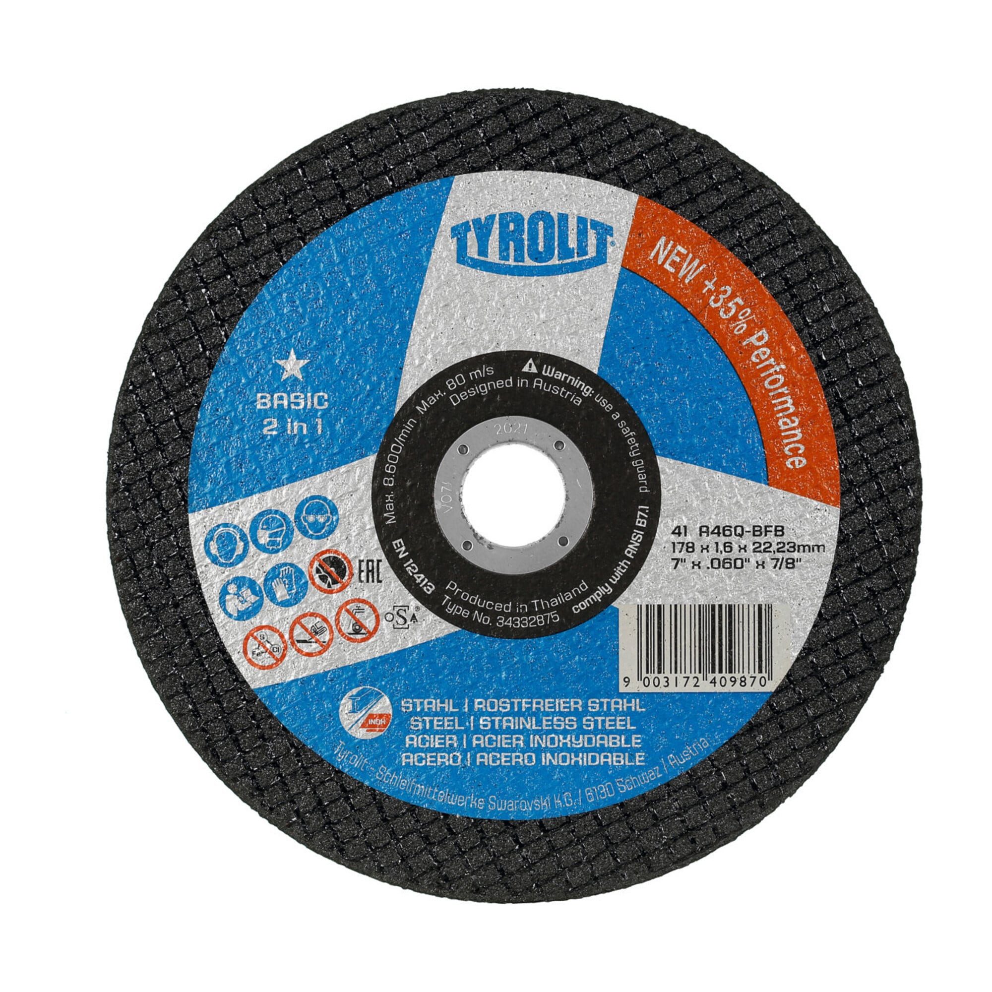 TYROLIT Trennscheibe TYROLIT Trennscheibe Basic* EXTRA SCHMAL, Scheiben-Ø: 178 mm