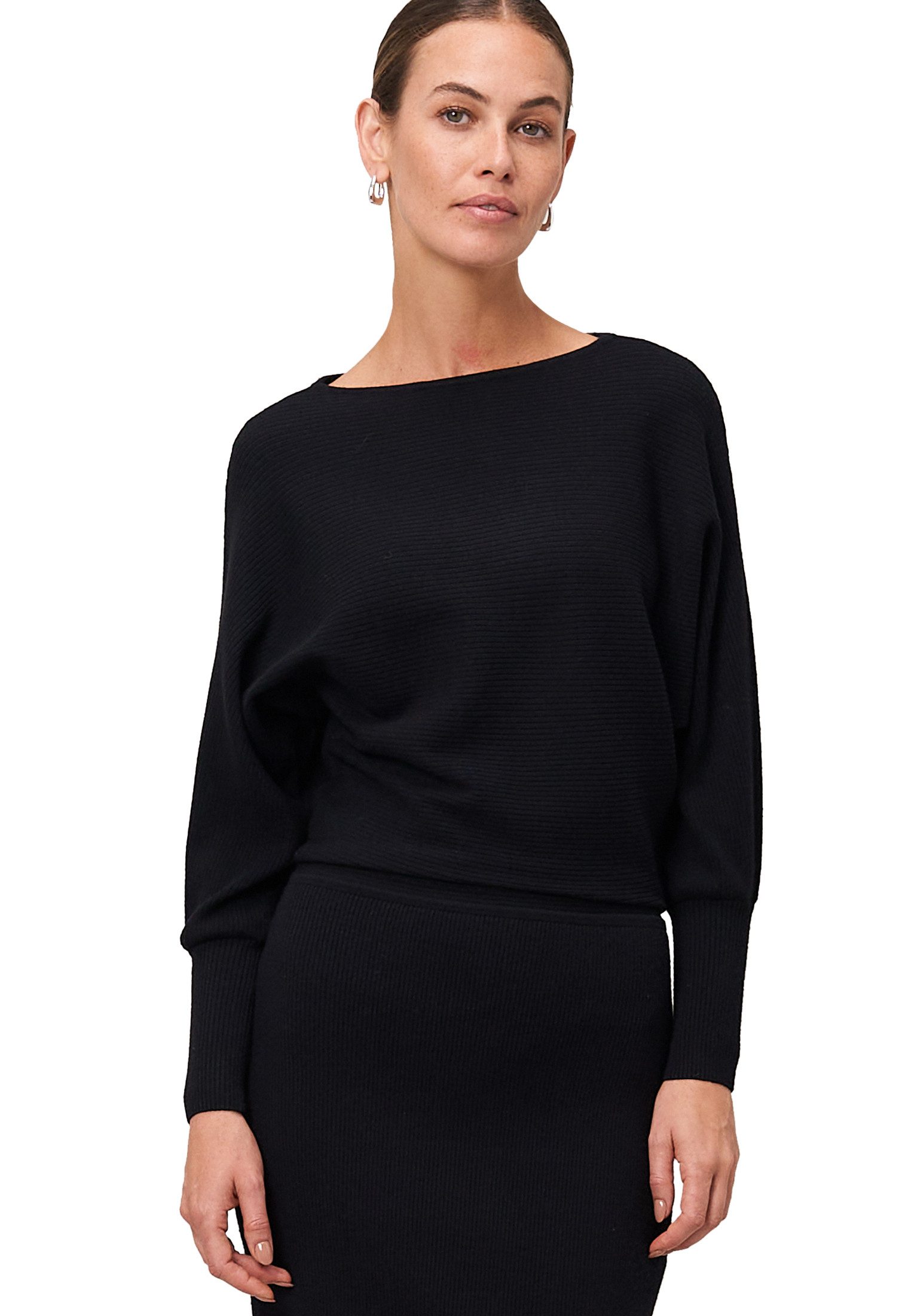 Zero Strickkleid Damen Strickkleid mit U-Boot Ausschnitt Plain/ohne Details günstig online kaufen