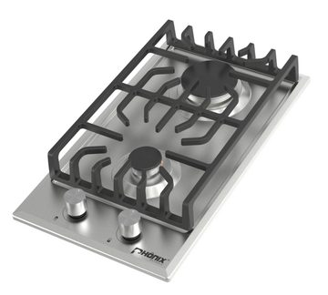 Phönix Germany Gas-Kochfeld BSL, Gaskochfeld 2 flammig, Propan/H-Gas Batterie-Zündung