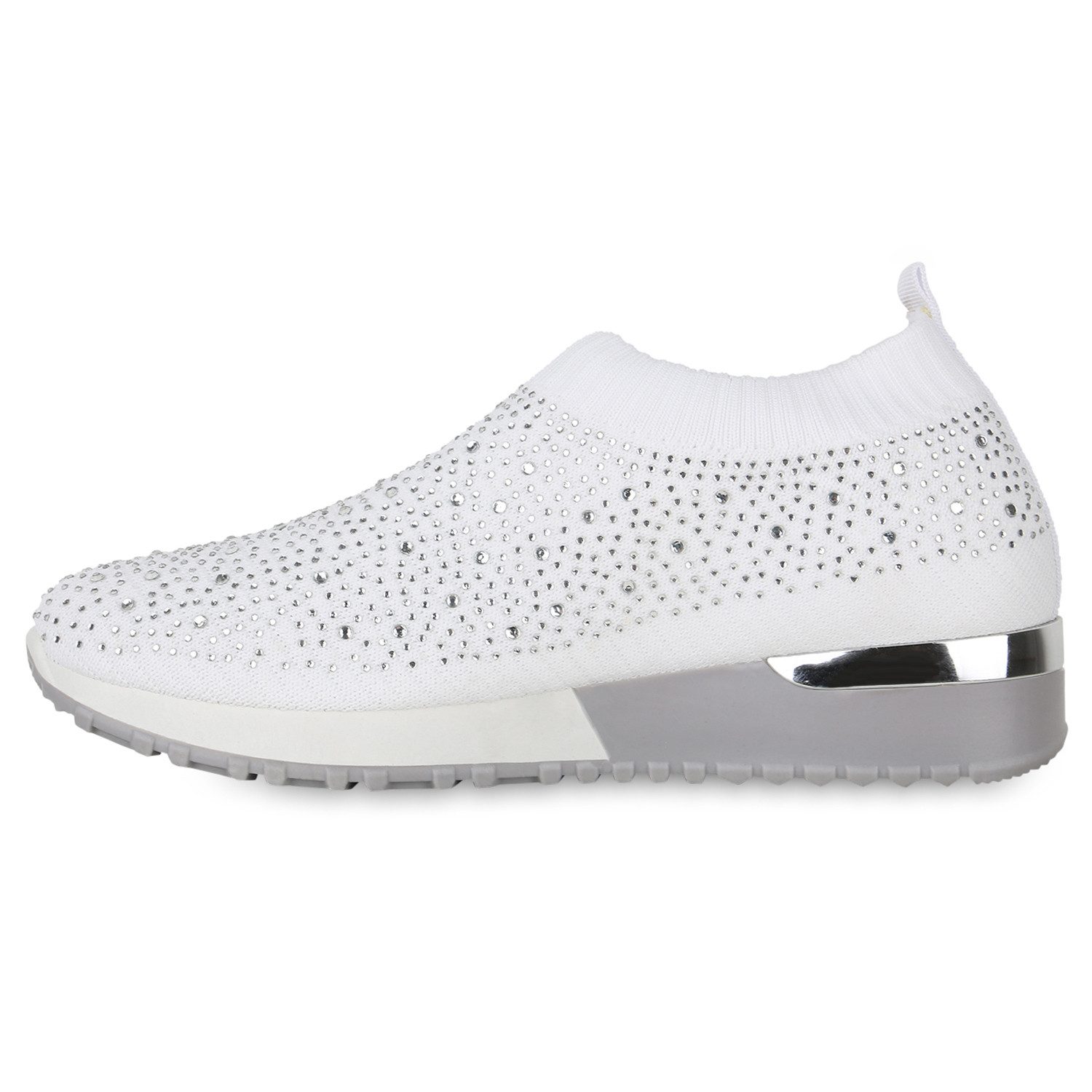 VAN HILL 841663 Laufschuh Damen Slip Ons Sportschuhe Sportliche Strass Profil-Sohle