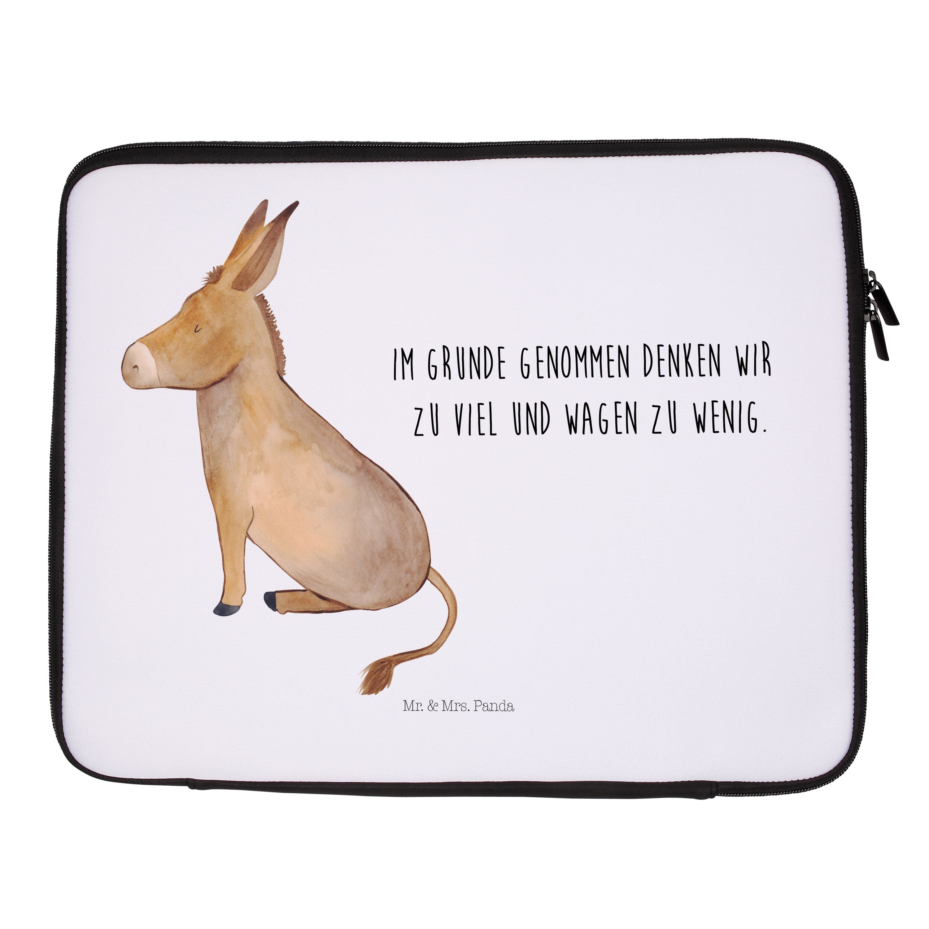 Mr. & Mrs. Panda Laptop-Hülle Esel - Weiß - Geschenk, Laptop, Notebook Tasche, Tasche, lustige Sprü
