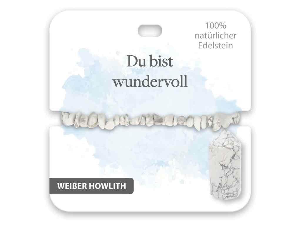 Armband BB Klostermann Edelstein Armband Weißer Howlith Du bist wundervoll