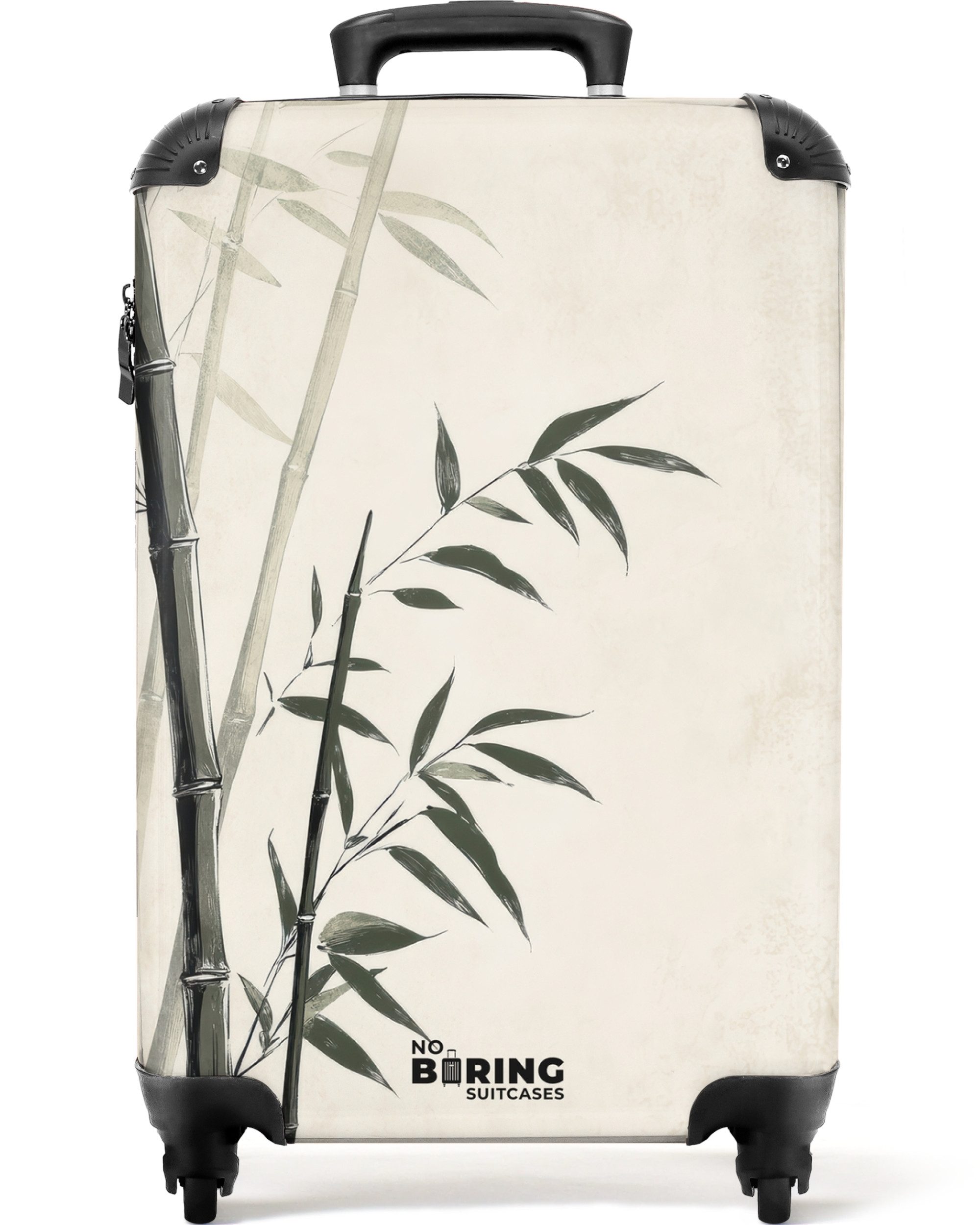 NoBoringSuitcases.com© Hartschalen-Trolley Bambus-Illustration auf cremefar günstig online kaufen