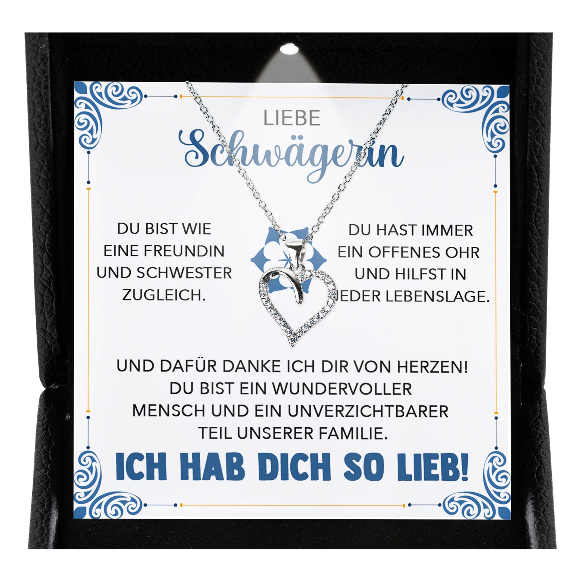 Schmuckset Liebe Schwägerin Geschenk Frauen Hochzeit Schmuck Herz Halskette Damen