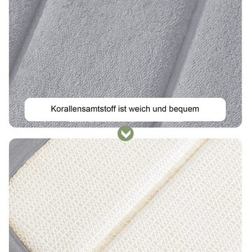 Badematte 3er Badematten Set Badvorleger Duschvorleger Duschmatte Badteppich HAUSS SPLOE, PVC-Rückseite, Rutschfest, Weich, Maschinenwaschbar, Polyester, Memory Schaum, 40x60+50x60U+50x80CM, Badezimmern Waschtischen Schlafzimmern Wohnzimmern Fluren Waschküchen