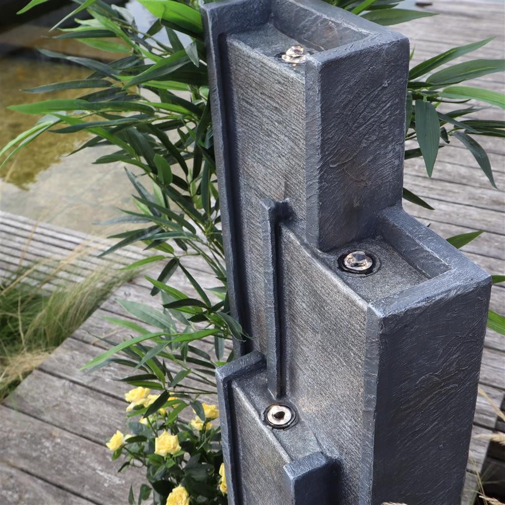 Wacredo Gartenbrunnen Premium Wasserspiel Komplettset Venezuela, Wasserbecken BxT: 35.5x20.5 cm, Gesamtmaß: 35,5 x 20,5 x 100cm (L x B x H) – Bild 4 von 5