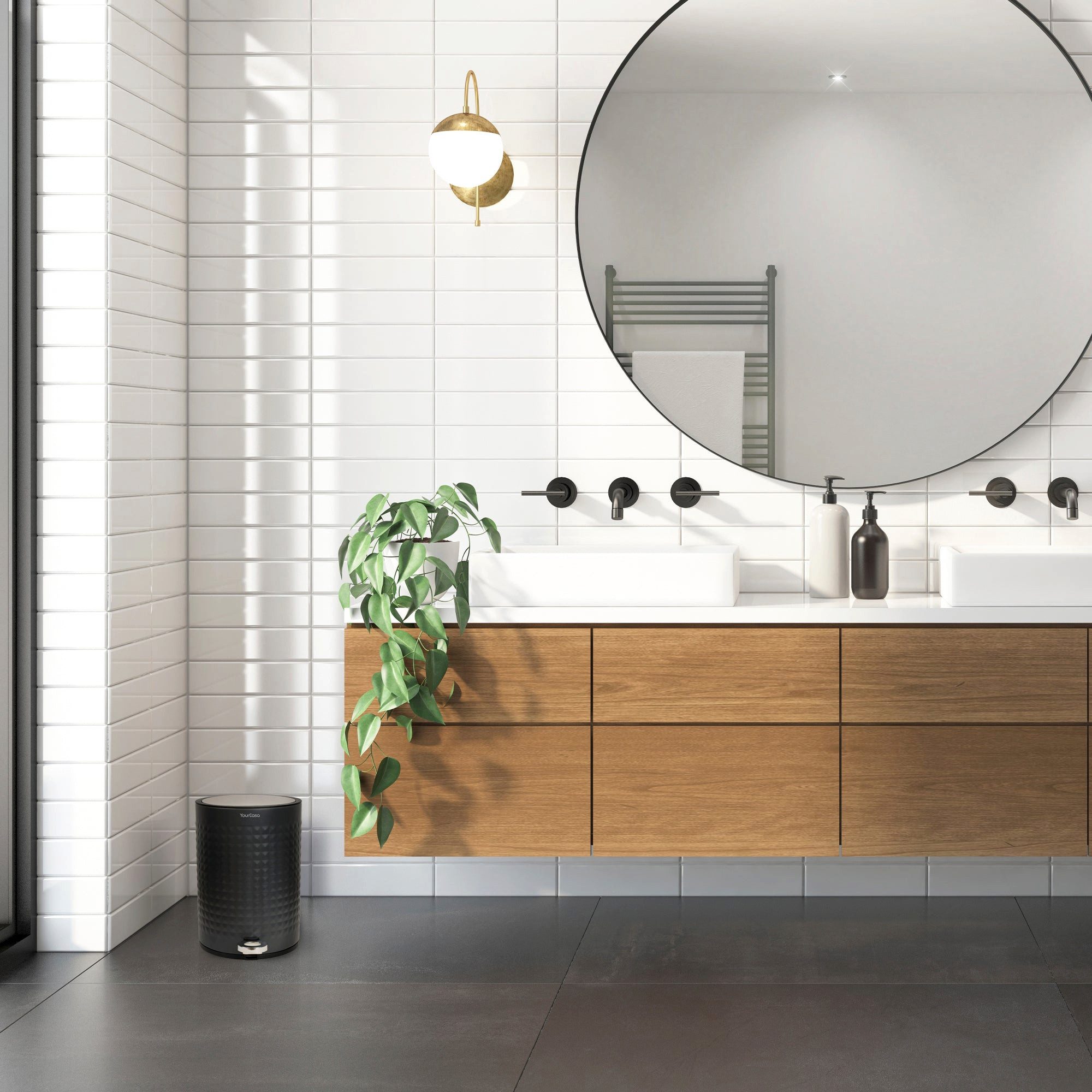 YourCasa Mülleimer YourCasa® Edelstahl Mülleimer Bad 5L - Badezimmer Mülleimer, Fassunsgvermögen 5L