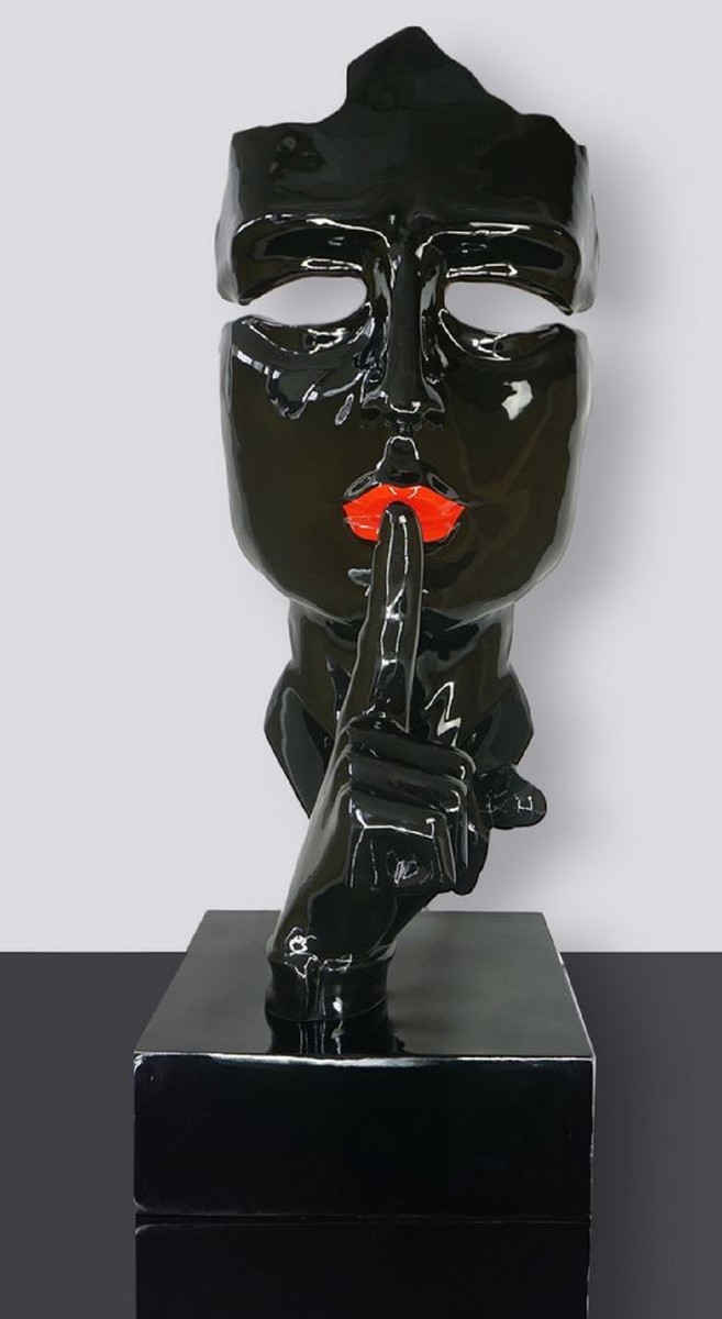 Casa Padrino Skulptur Casa Padrino XXL Deko Skulptur Schwarz / Rot H. 190 cm