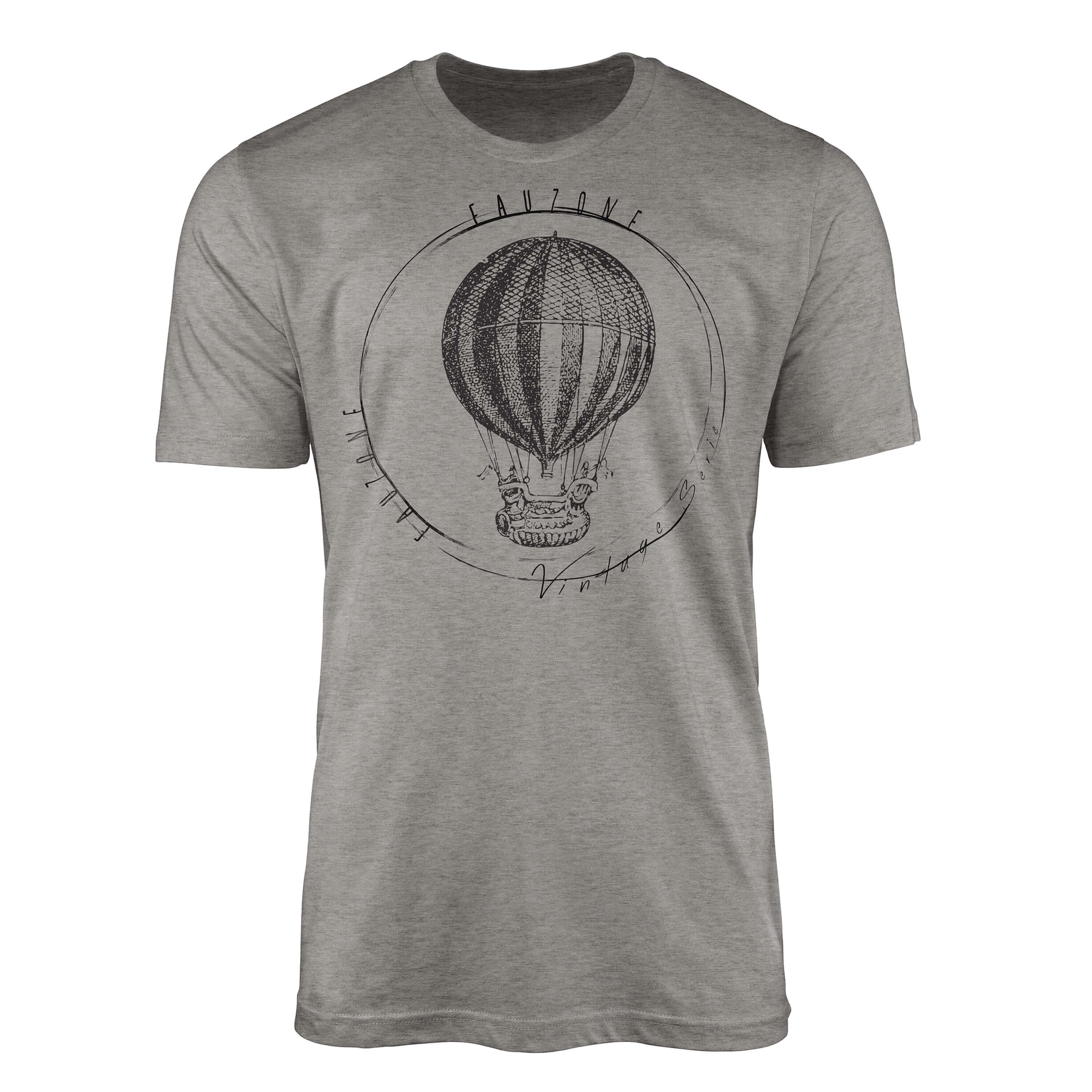 Sinus Art T-Shirt Vintage Herren T-Shirt Heizluftballon Ash