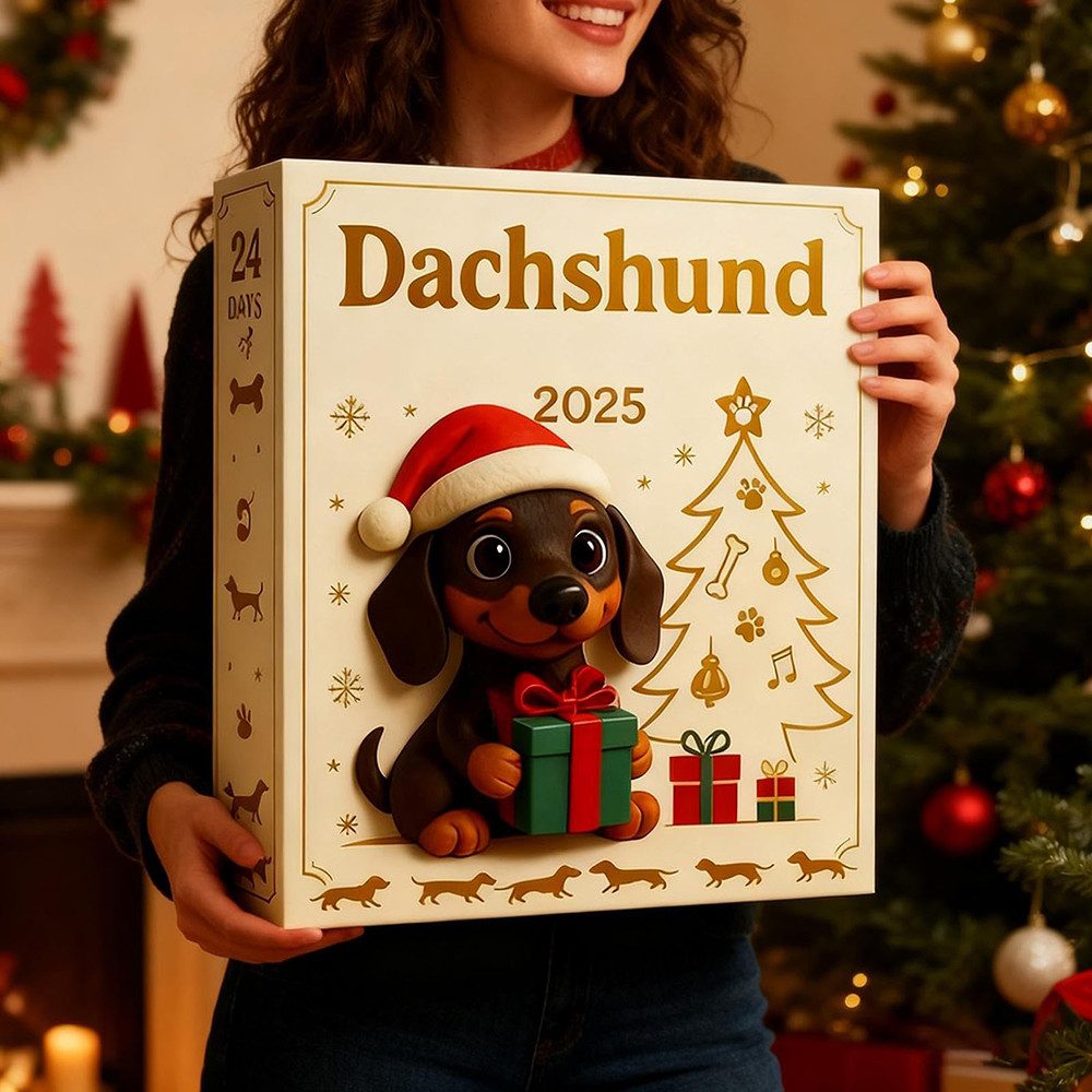 CLTYQ Adventskalender Adventskalender Hunde 2026 - Geschenk für kinder,Acryl, hunde Deko Weihnachtscountdown-Kalender, für Hundeliebhaber – Bild 5 von 5
