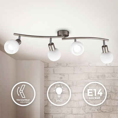 B.K.Licht LED Deckenspot »BKL1368«, schwenkbare LED Deckenlampe mit Glasschirm, warmweiße Lichtfarbe, 4x 5W, 3.000 K, E14, 4x 470lm, 4-flammig
