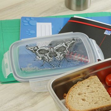 Geda Labels GmbH Lunchbox Skull mystic, Edelstahl, Silber, 850 ml, spülmaschinengeeignet (Nur Behälter, ohne Deckel)