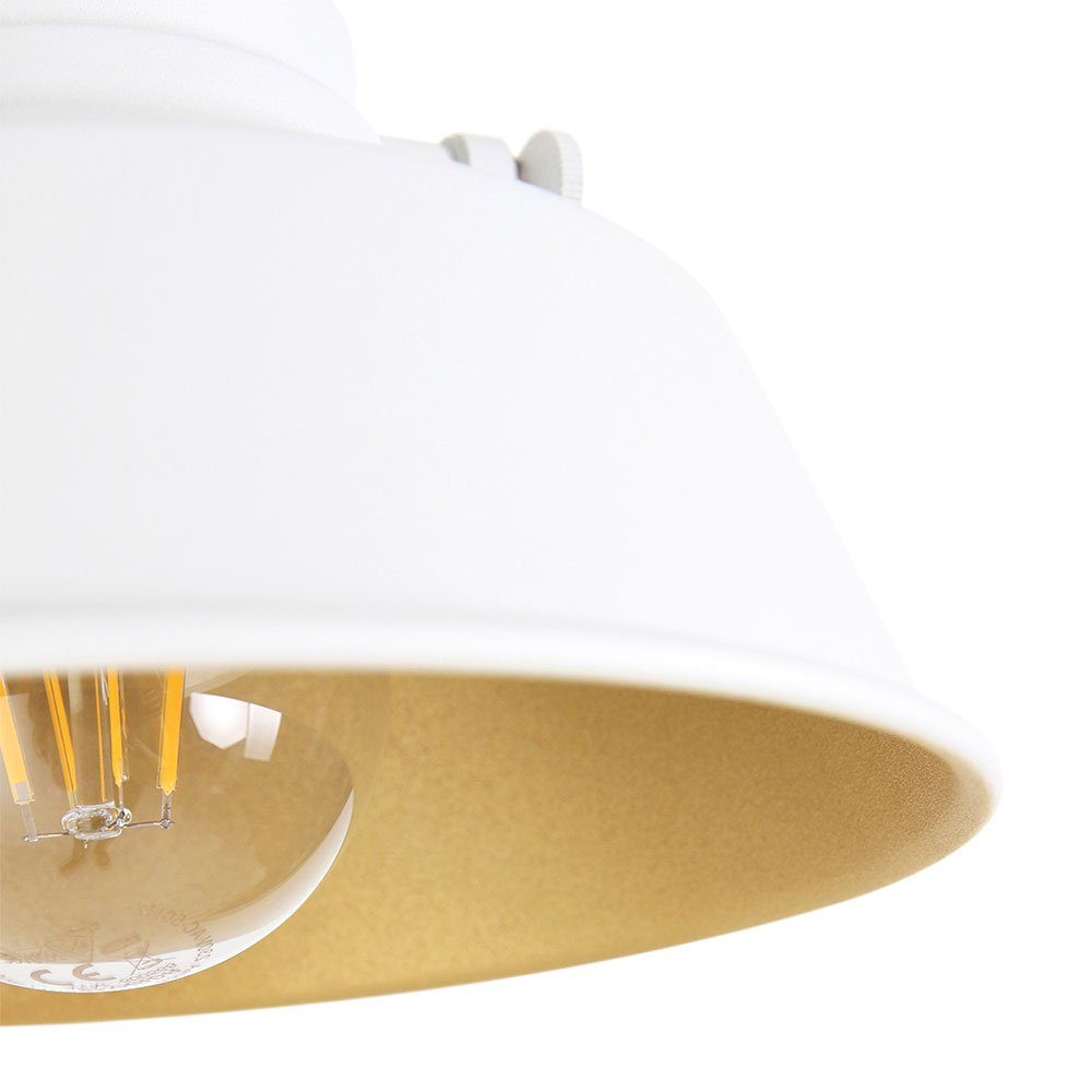 Spot Leuchtmittel Klemmstrahler gold,- weiß Wandleuchte, Wandleuchte kippbar inklusive, etc-shop Wandlampe nicht
