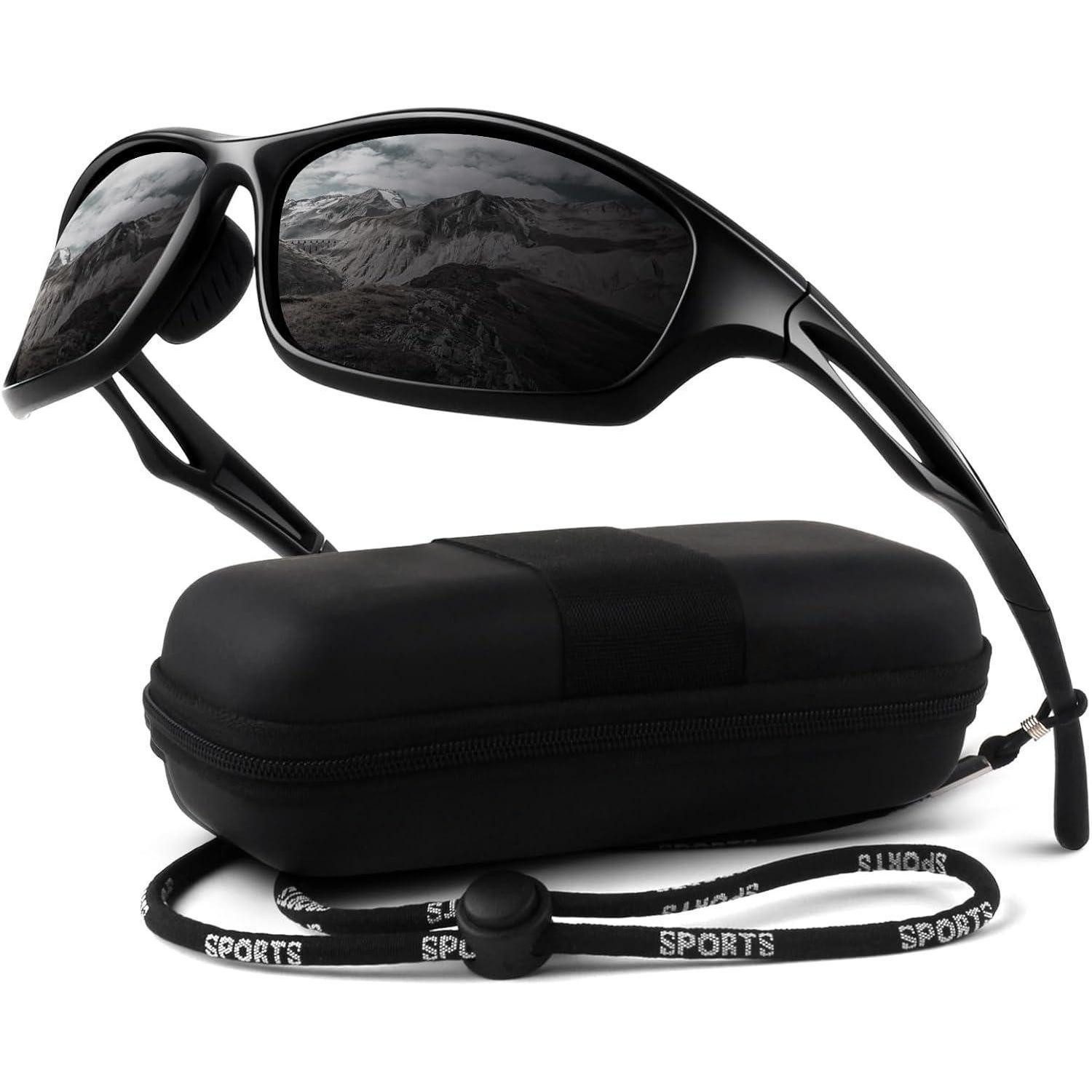 LuxusKollektion Sonnenbrille Sonnenbrille Herren Polarisiert Sportbrille UV400 CE Schwarz Grau