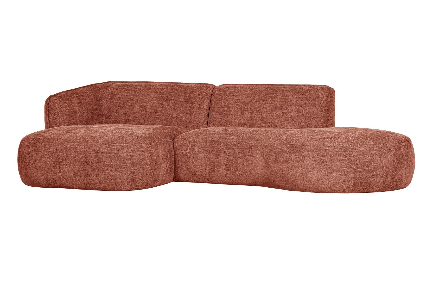 WOOOD Ecksofa Lounge Sofa Polly links - Stoff Rosa, freistellbar