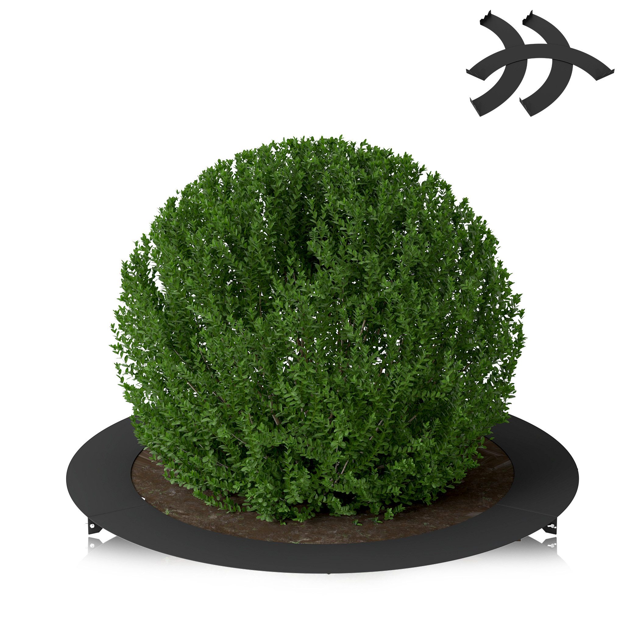 FIVMEN Beetumrandung Mähkante Rasenkante Baumring aus Stahl Gartenpflege, für Bäume & Sträucher, Mähroboter-kompatibel Gartendeko