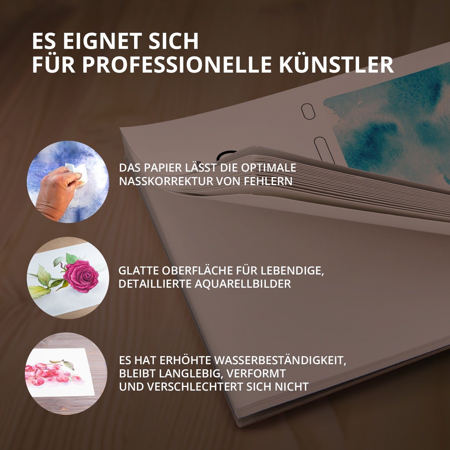 7 Artists Aquarellpapier 7 Artists Aquarellpapier 280 g/m² Weiß Aquarellblock A4 / A5 / A6, 30 - 60 Blatt