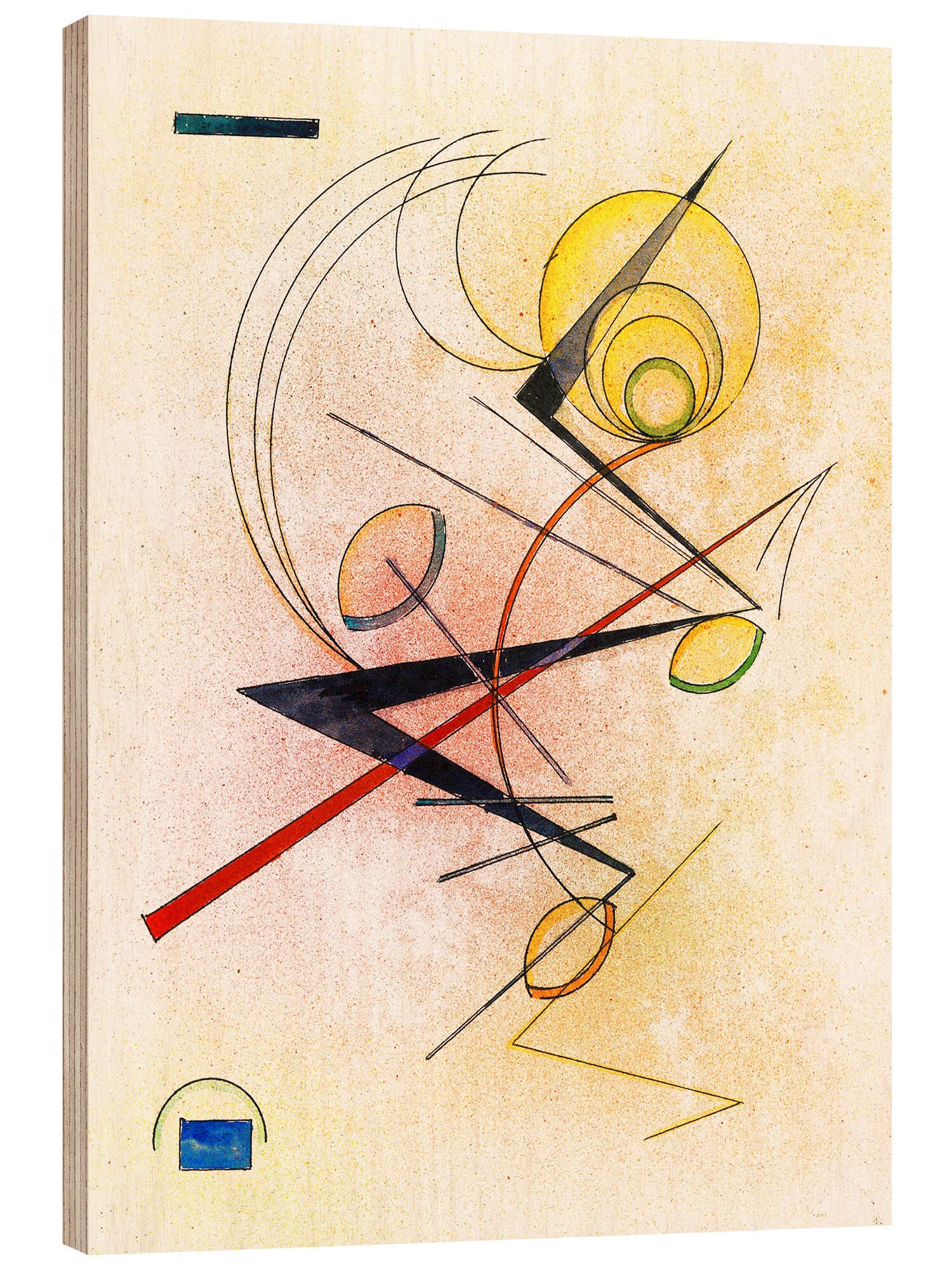 Posterlounge Holzbild Wassily Kandinsky, Kleines Warm, Malerei