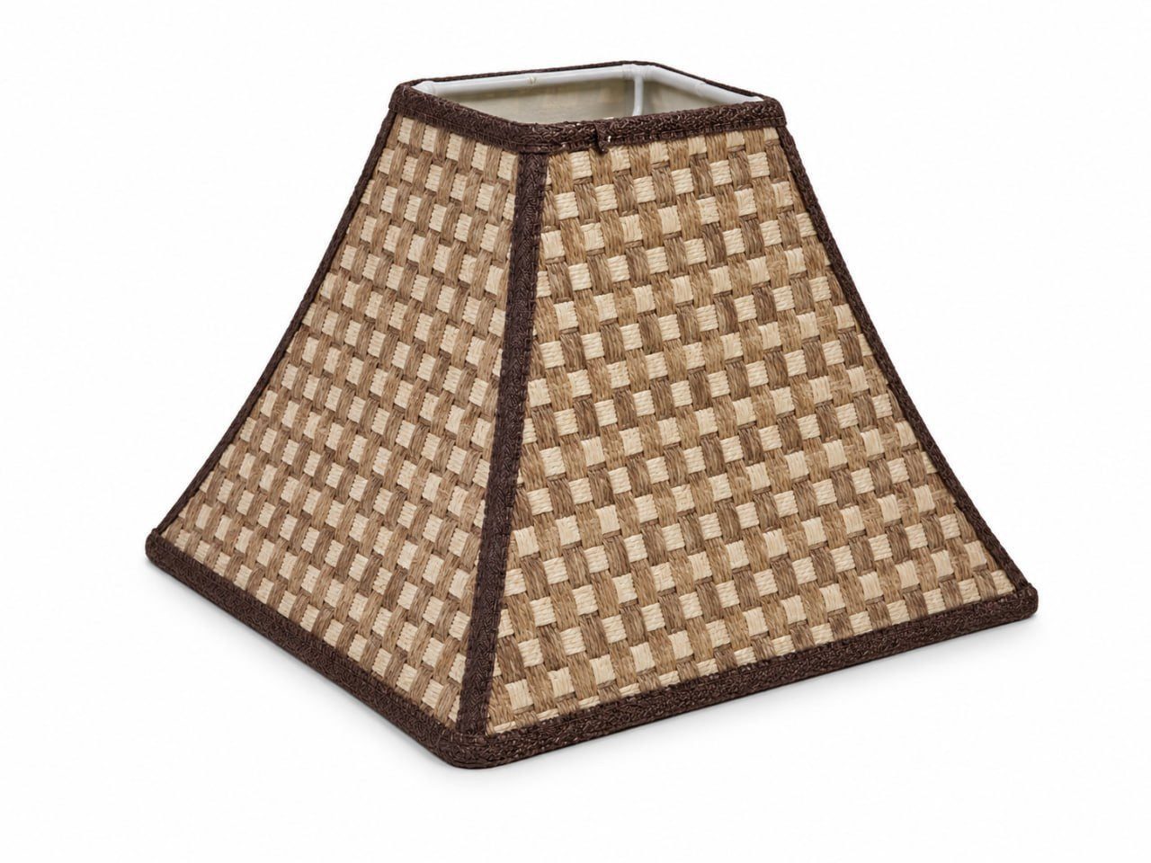 Xlmoebel Lampenschirm Nordic Rattan Weave Stehlampe Natur Braun 28x28 cm Sofort, Boho-Design, Geflochtener Lampenschirm, Natürliche Optik