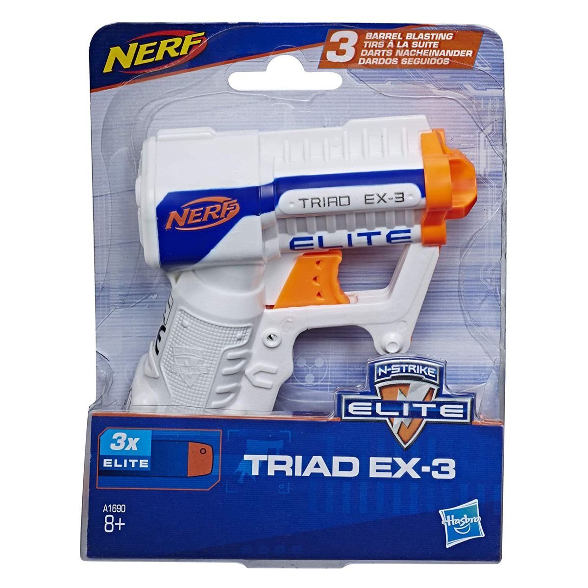 Blaster Hasbro A1690 - Nerf - Elite - Triad EX-3 - Spielzeugblaster mit 3 N-El